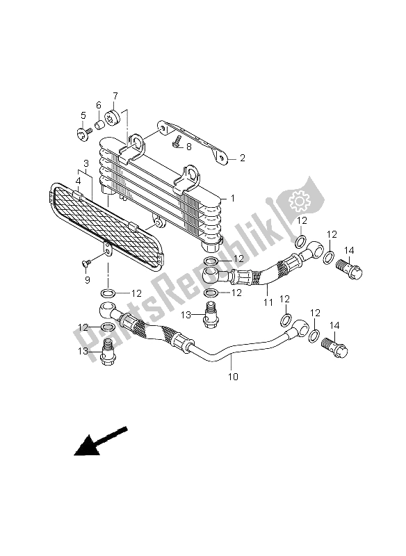 All parts for the Oil Cooler of the Suzuki SV 650 Nsnasa 2008