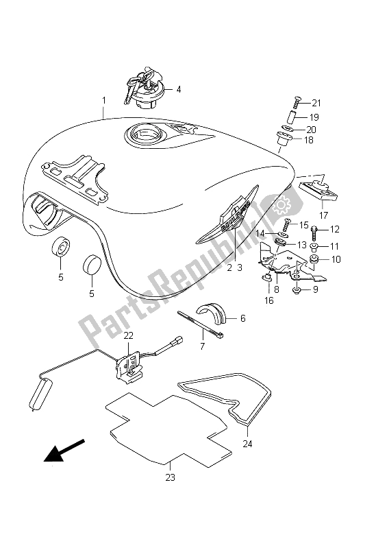 Todas las partes para Tanque De Combustible (vz800 E2) de Suzuki VZ 800 Intruder 2011