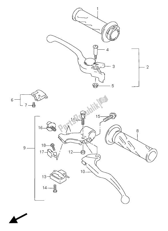 Tutte le parti per il Leva Della Maniglia del Suzuki GSX R 750 1998