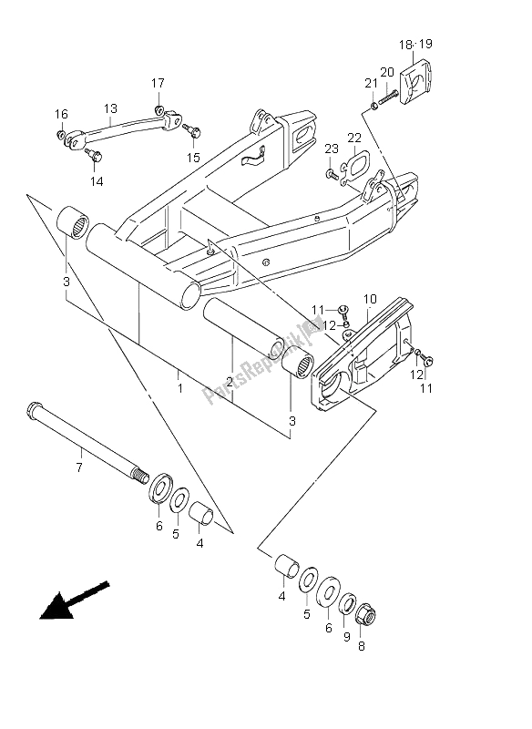 Todas las partes para Brazo Oscilante Trasero de Suzuki GSX 1400 2004