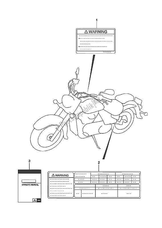 All parts for the Label (vl800 E02) of the Suzuki VL 800 Intruder 2016