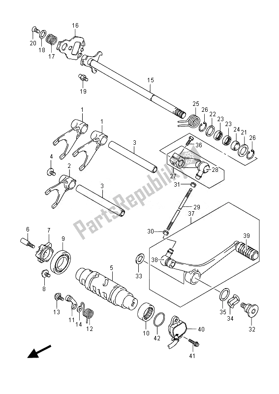 Toutes les pièces pour le Changement De Vitesse du Suzuki GSX 1250 FA 2014