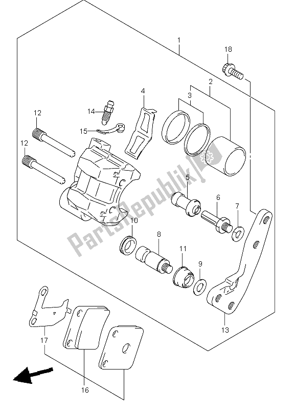 Tutte le parti per il Pinza Anteriore del Suzuki LT F 250 Ozark 2002