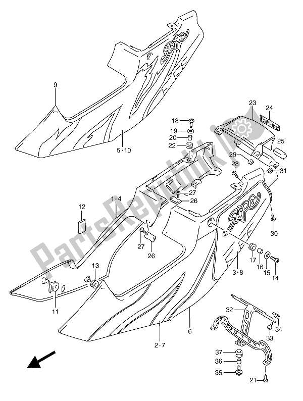 Todas las partes para Cubierta De Marco de Suzuki RGV 250 1992