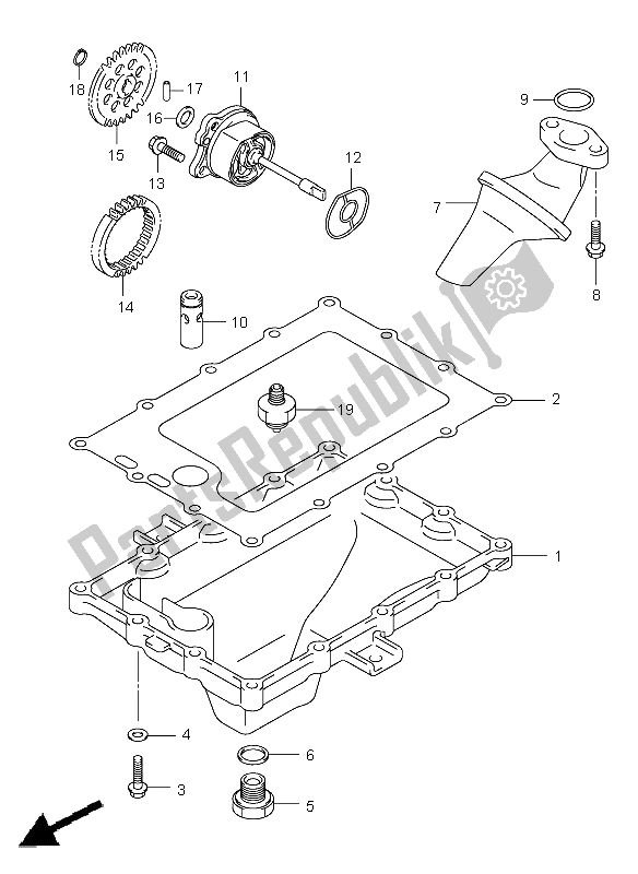 Tutte le parti per il Coppa Dell'olio E Pompa Dell'olio del Suzuki GSX R 600Z 2003