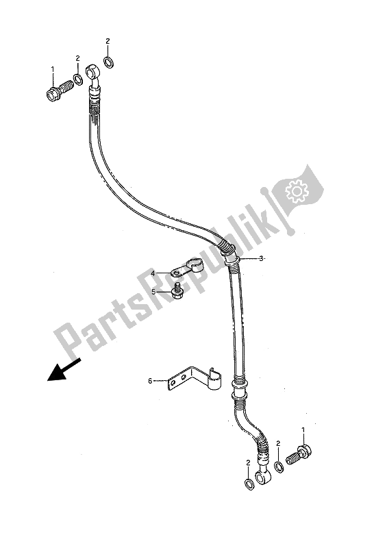 All parts for the Front Brake Hose of the Suzuki LS 650P Savage 1991