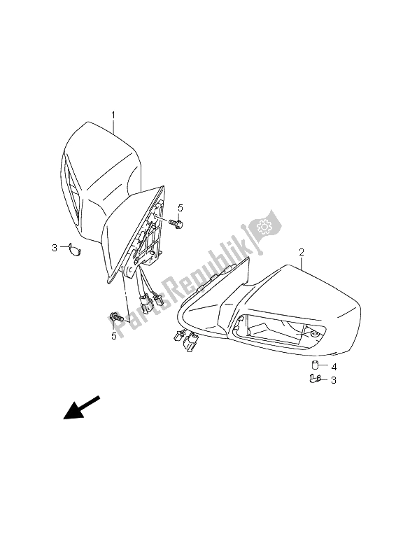 All parts for the Mirror (an650a) of the Suzuki AN 650A Burgman Executive 2006