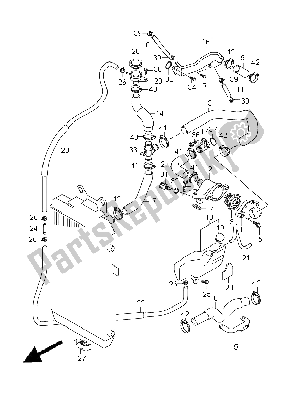 All parts for the Radiator Hose of the Suzuki VLR 1800R C 1800 Intruder 2008