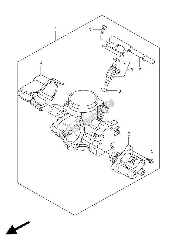 Wszystkie części do Korpus Przepustnicy Suzuki LT A 500 XPZ Kingquad AXI 4X4 2010