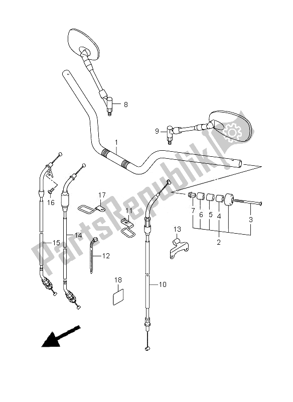 All parts for the Handlebar of the Suzuki SFV 650A Gladius 2010