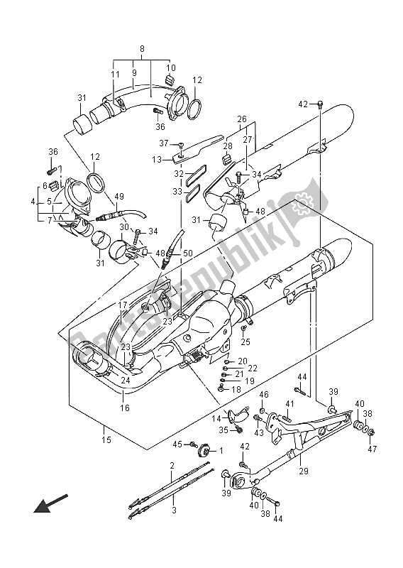 Toutes les pièces pour le Silencieux (vzr1800bz E02) du Suzuki VZR 1800 BZ M Intruder 2016