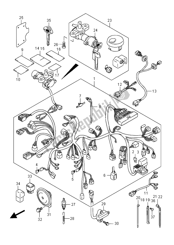 Tutte le parti per il Cablaggio (vl800b E02) del Suzuki VL 800B Intruder 2014