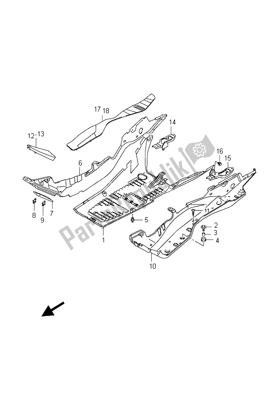 Toutes les pièces pour le Bouclier De Jambe Arrière du Suzuki Burgman AN 400 AZA 2009