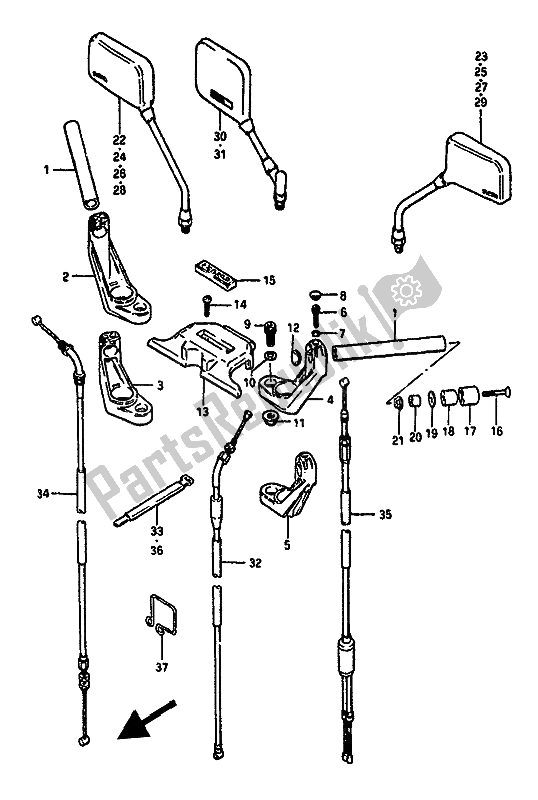 Tutte le parti per il Manubrio (gsx550e-eu) del Suzuki GSX 550 1985