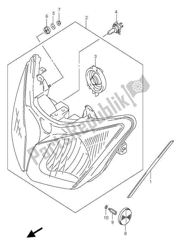 All parts for the Headlamp (e24) of the Suzuki DL 650 V Strom 2006