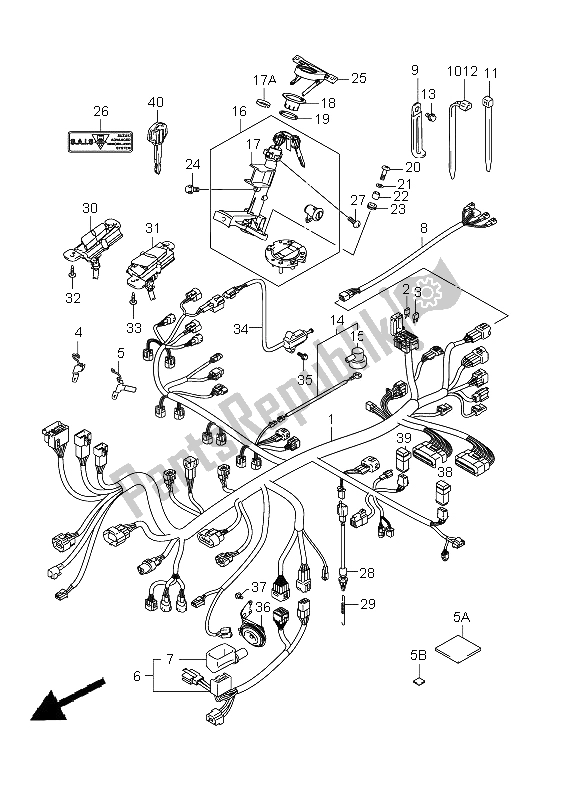 All parts for the Wiring Harness (gsx1300bk-u2 of the Suzuki GSX 1300 BKA B King 2008