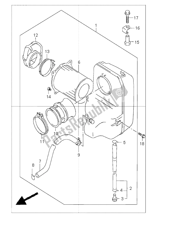 Wszystkie części do Tylny Filtr Powietrza Suzuki VZ 800 Marauder 2003