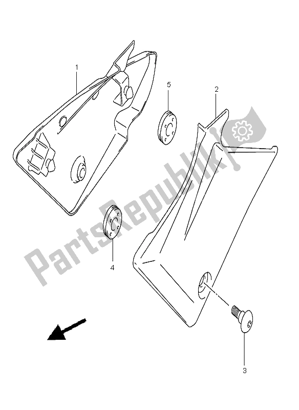 All parts for the Frame Cover of the Suzuki SV 650 NS 2005