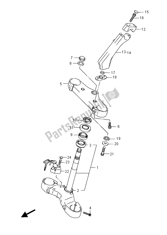 All parts for the Steering Stem of the Suzuki VZR 1800 M Intruder 2014