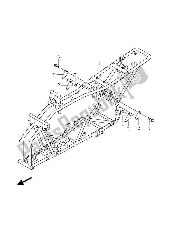 Todas as partes de Quadro, Armação do Suzuki LT Z 90 4T Quadsport 2007