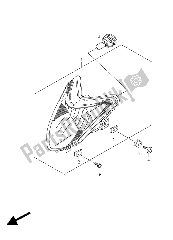 All parts for the Headlamp of the Suzuki LT Z 250 Quadsport 2009