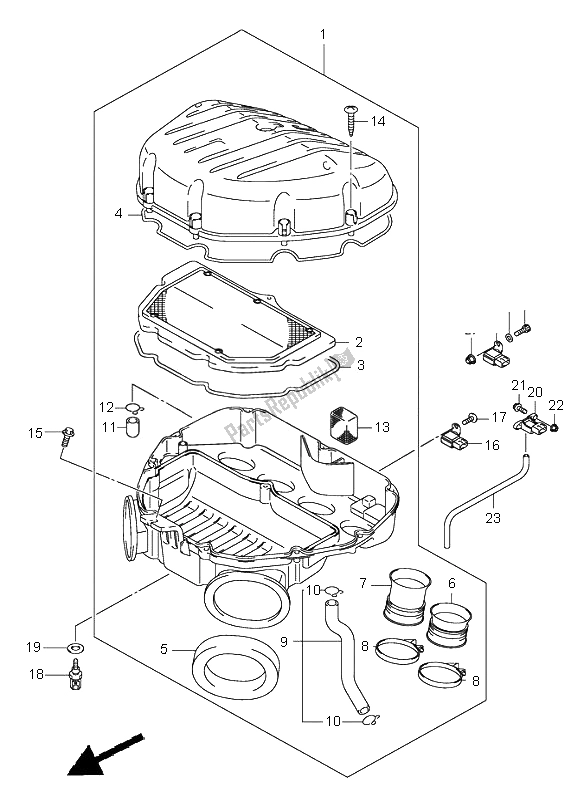 Tutte le parti per il Filtro Dell'aria del Suzuki GSX R 750 2001