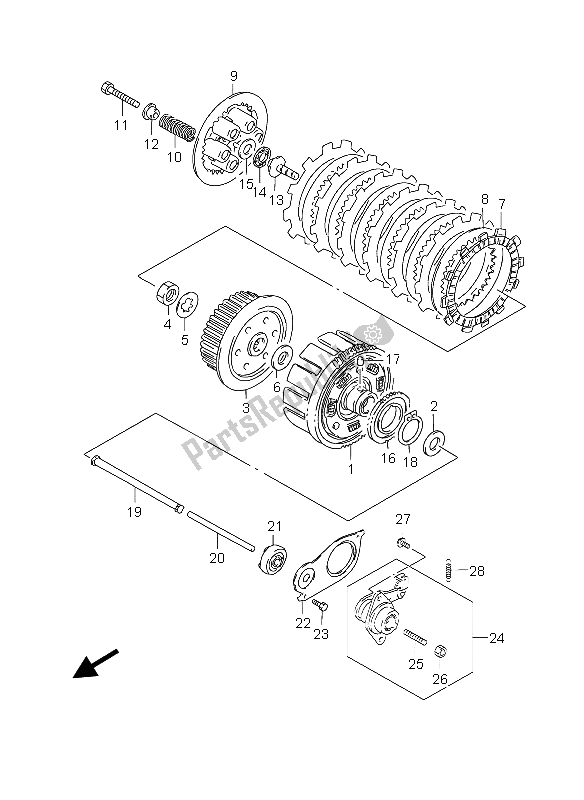 Todas las partes para Embrague de Suzuki GS 500 2003