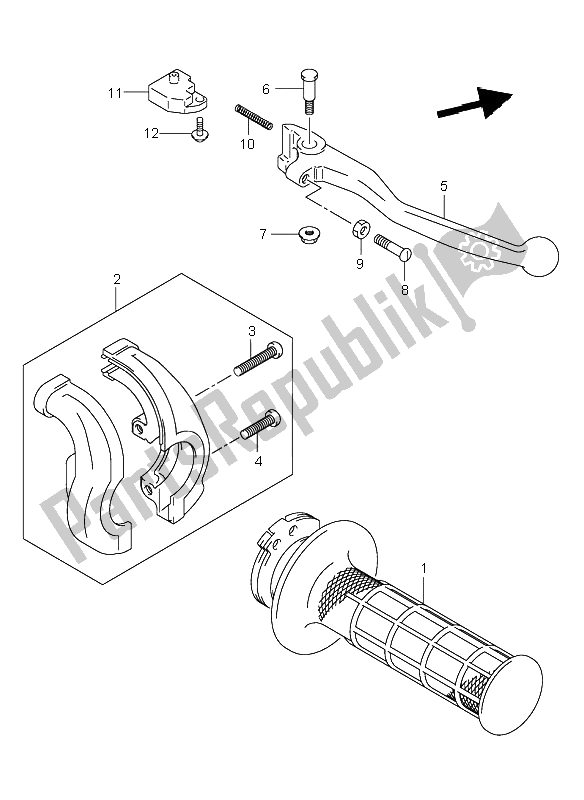 Toutes les pièces pour le Levier De Poignée Droit du Suzuki DR Z 400S 2003