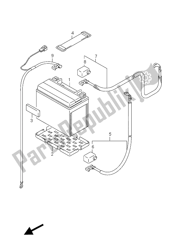 All parts for the Battery of the Suzuki LT F 250 Ozark 2008