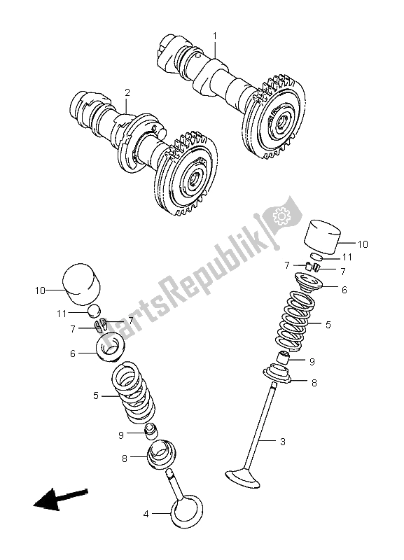 Tutte le parti per il Albero Motore E Valvola del Suzuki LT A 700X Kingquad 4X4 2005