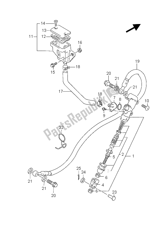 Wszystkie części do Tylny Cylinder G?ówny Suzuki GS 500 EF 2004