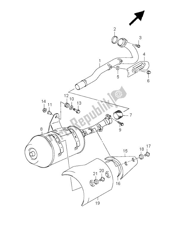 All parts for the Muffler of the Suzuki RV 125 Vanvan 2005