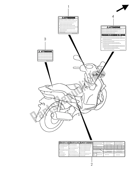 Tutte le parti per il Etichetta del Suzuki UX 125 Sixteen 2010