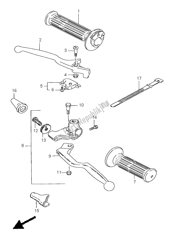 Todas las partes para Palanca De La Manija de Suzuki GN 250E 1996