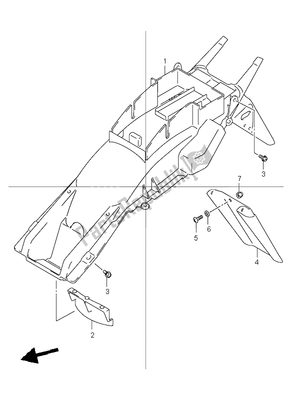 All parts for the Rear Fender of the Suzuki GSF 600 NS Bandit 2000