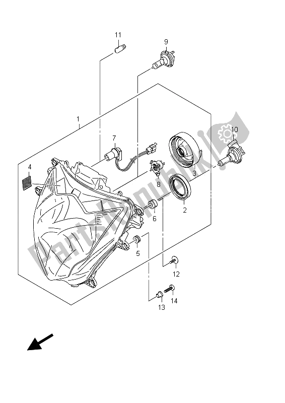 Tutte le parti per il Proiettore (gsx-r600uf E21) del Suzuki GSX R 600 2012