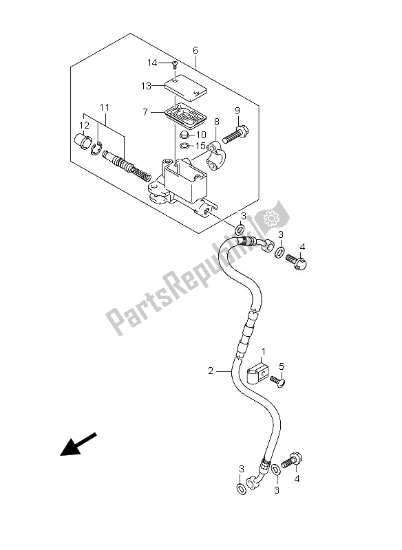 Tutte le parti per il Pompa Freno Anteriore del Suzuki DR 125 SM 2010