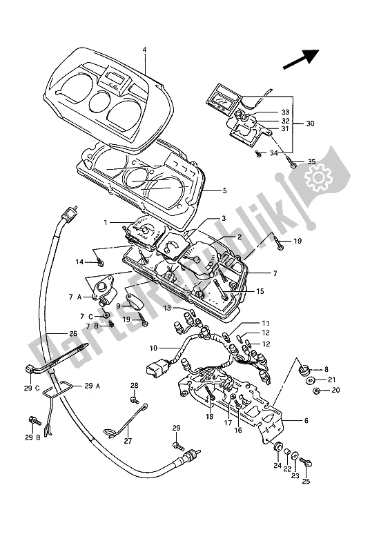 Tutte le parti per il Tachimetro del Suzuki GSX 1100F 1992