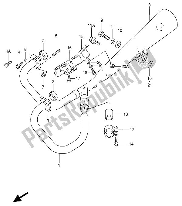 Tutte le parti per il Silenziatore del Suzuki GN 250 1989