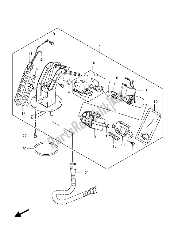 All parts for the Fuel Pump of the Suzuki GW 250 Inazuma 2015