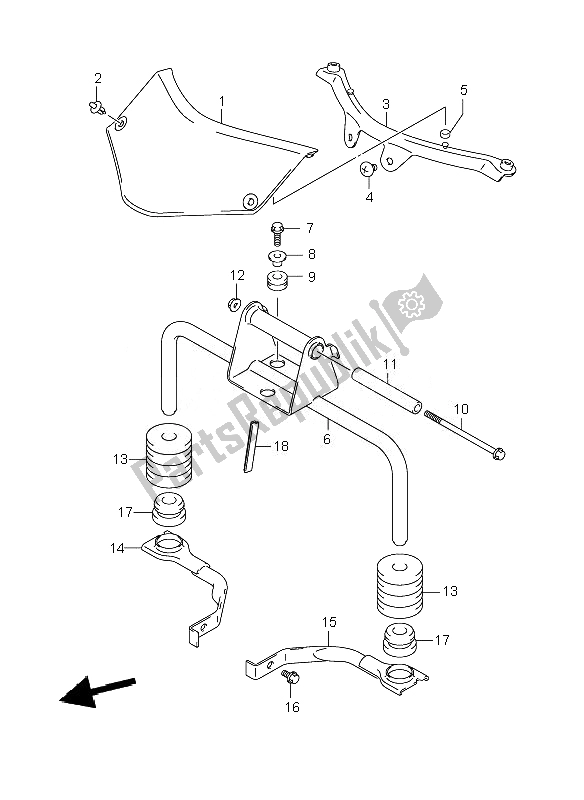 All parts for the Front Bracket of the Suzuki DL 1000 V Strom 2007