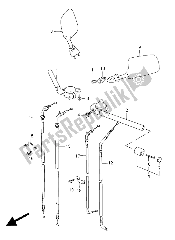 All parts for the Handlebar of the Suzuki GSX R 600 1997