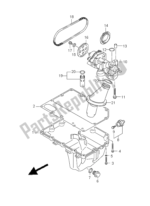 Toutes les pièces pour le Carter D'huile Et Pompe à Huile du Suzuki GSX R 750 2008