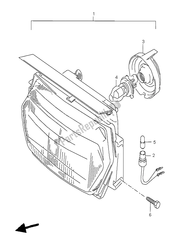 Alle onderdelen voor de Koplamp van de Suzuki GSX 600F 1996