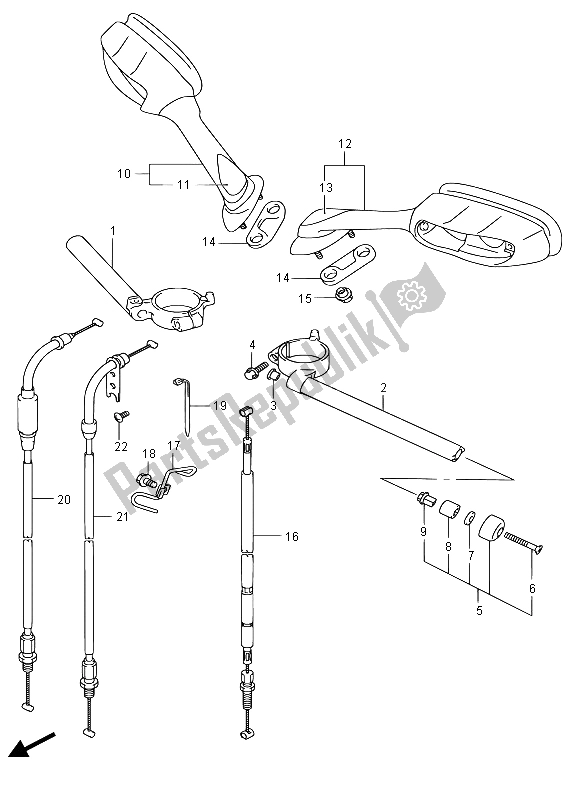 Tutte le parti per il Manubrio del Suzuki GSX R 750 2015