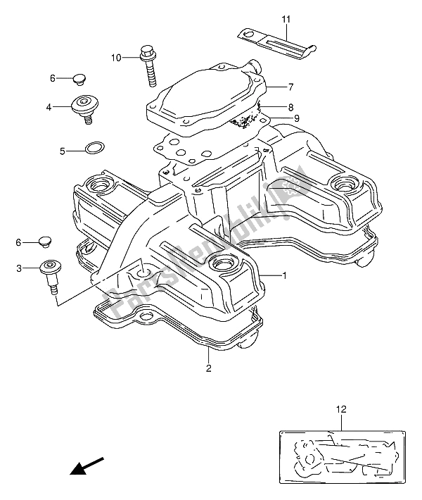 Todas las partes para Cubierta De Tapa De Cilindro de Suzuki GS 500 EEU 1994