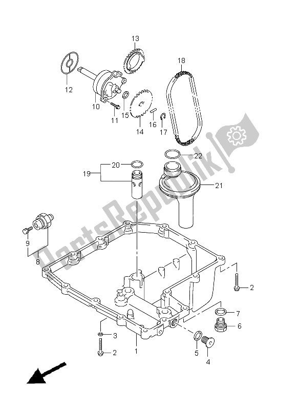 All parts for the Oil Pan & Oil Pump of the Suzuki GSF 1250A Bandit 2011