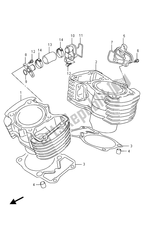 Todas as partes de Cilindro do Suzuki VZ 800 Intruder 2015