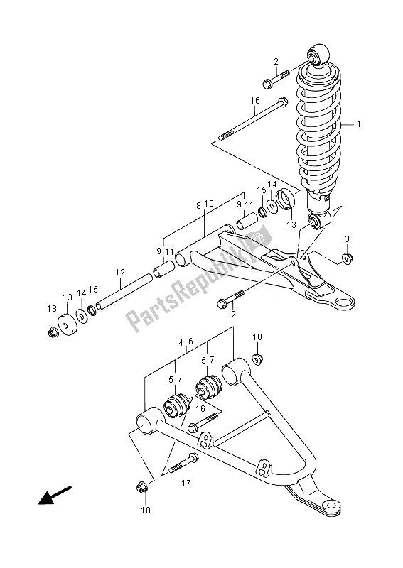 Tutte le parti per il Braccio Di Sospensione Anteriore del Suzuki LT A 750 XPZ Kingquad AXI 4X4 2014