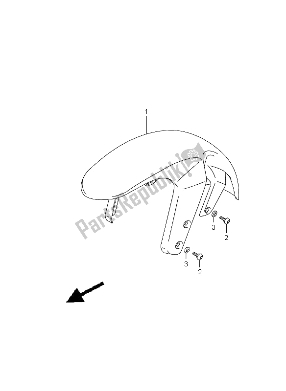 All parts for the Front Fender of the Suzuki VZ 800Z Intruder 2008